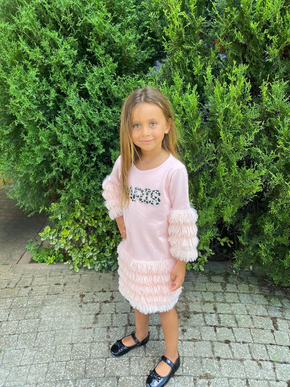 Pembe Kız Çocuk Elbise Paris
